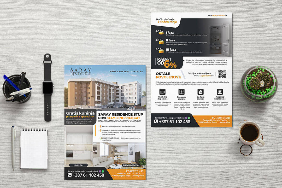 Project Saray Residence Real Estate, Flyer, Graphic Design