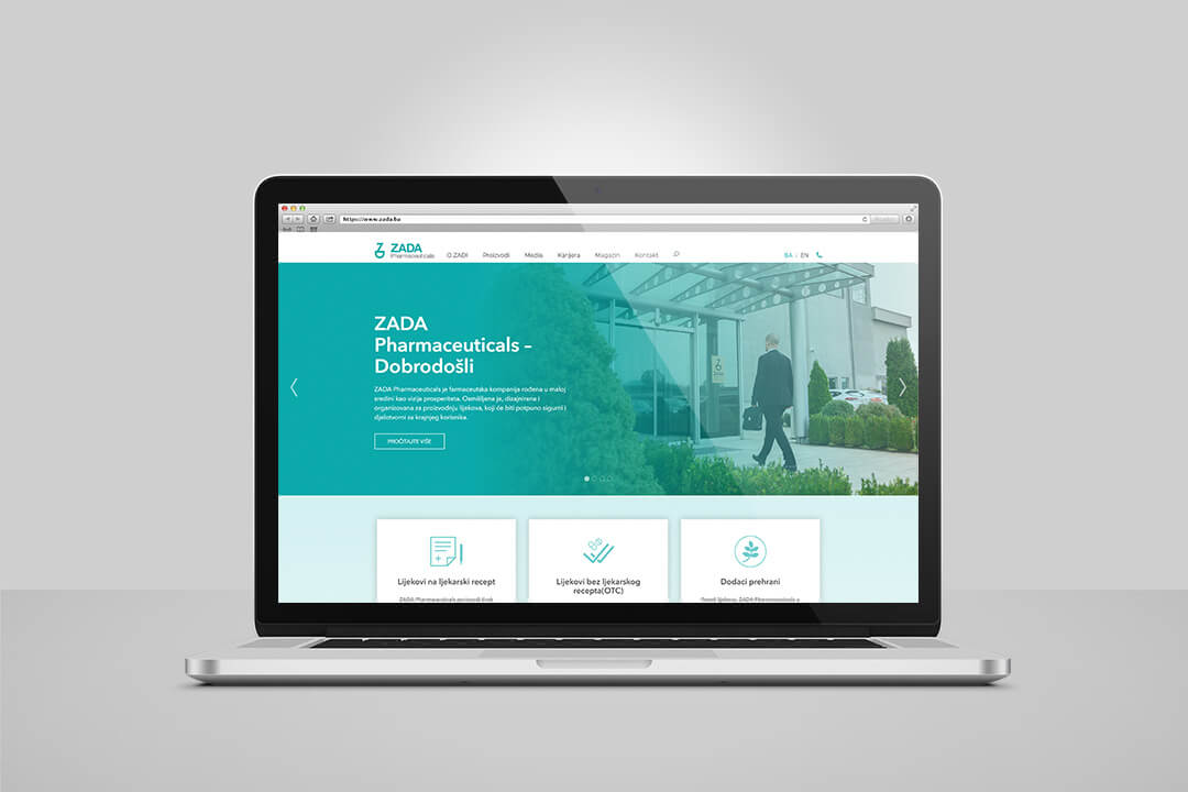 Project Zada Pharmaceuticals, Website Design